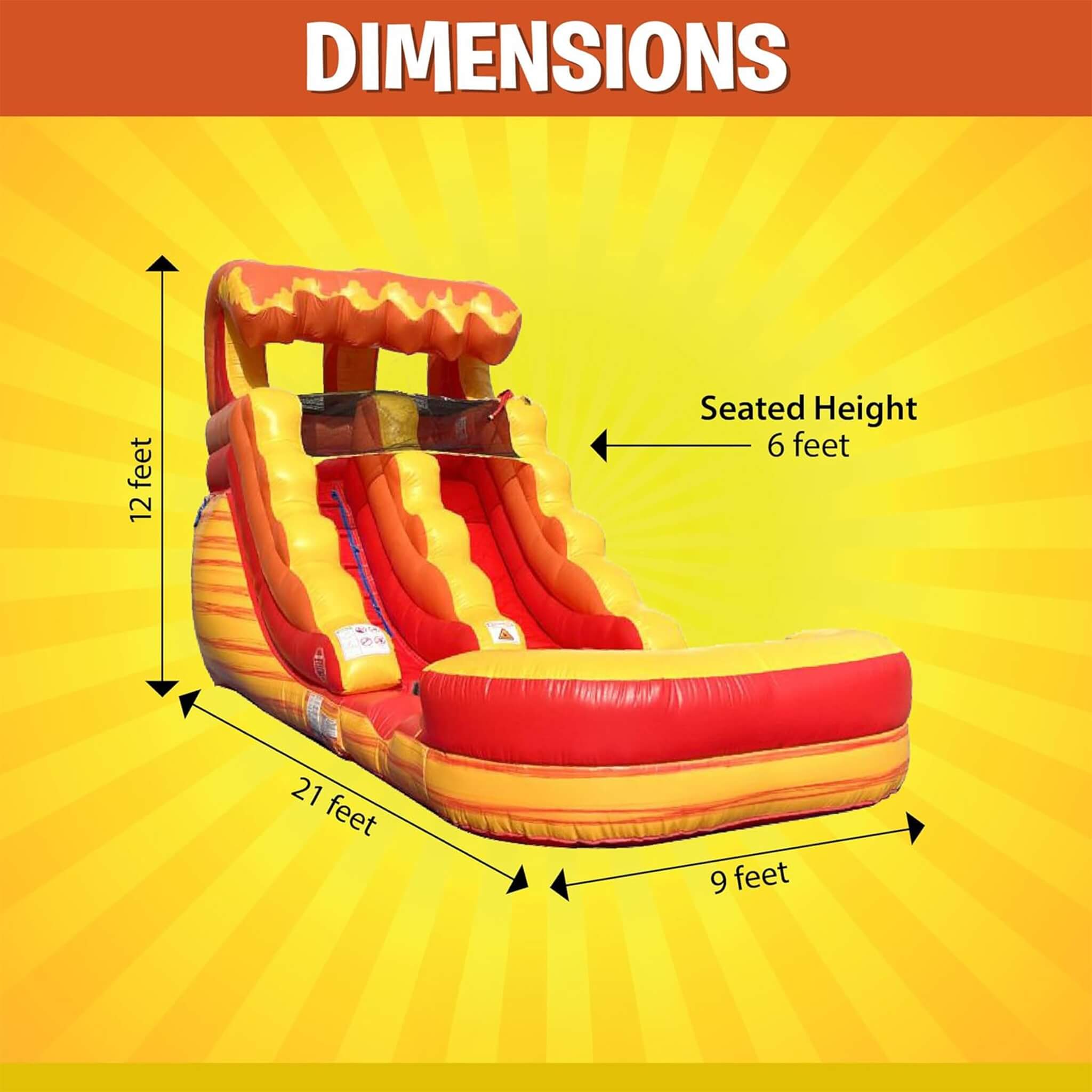 Large Fire Marble Inflatable Water Slide With Pool And Blower (SAK34567)