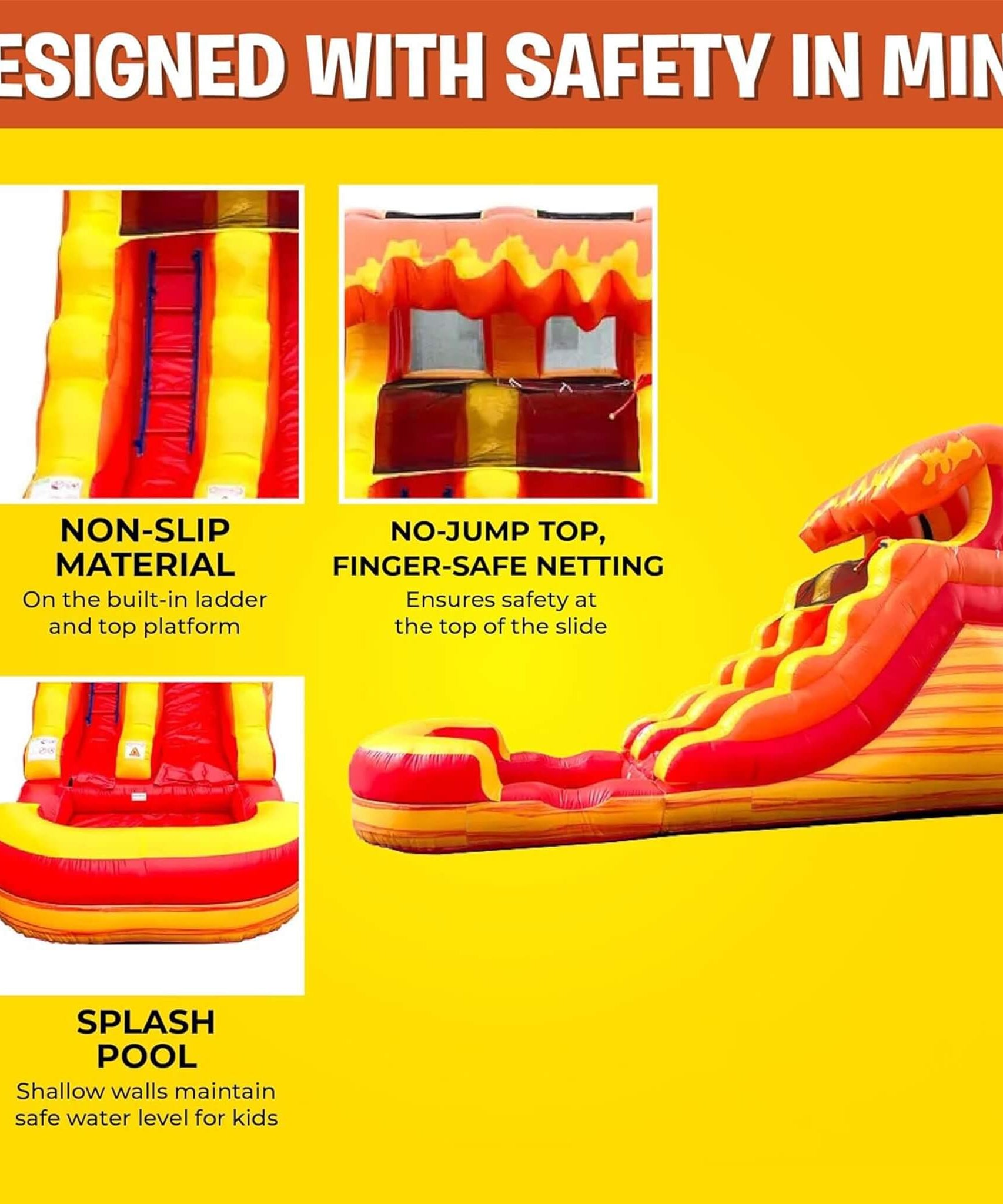Large Fire Marble Inflatable Water Slide With Pool And Blower (SAK34567)