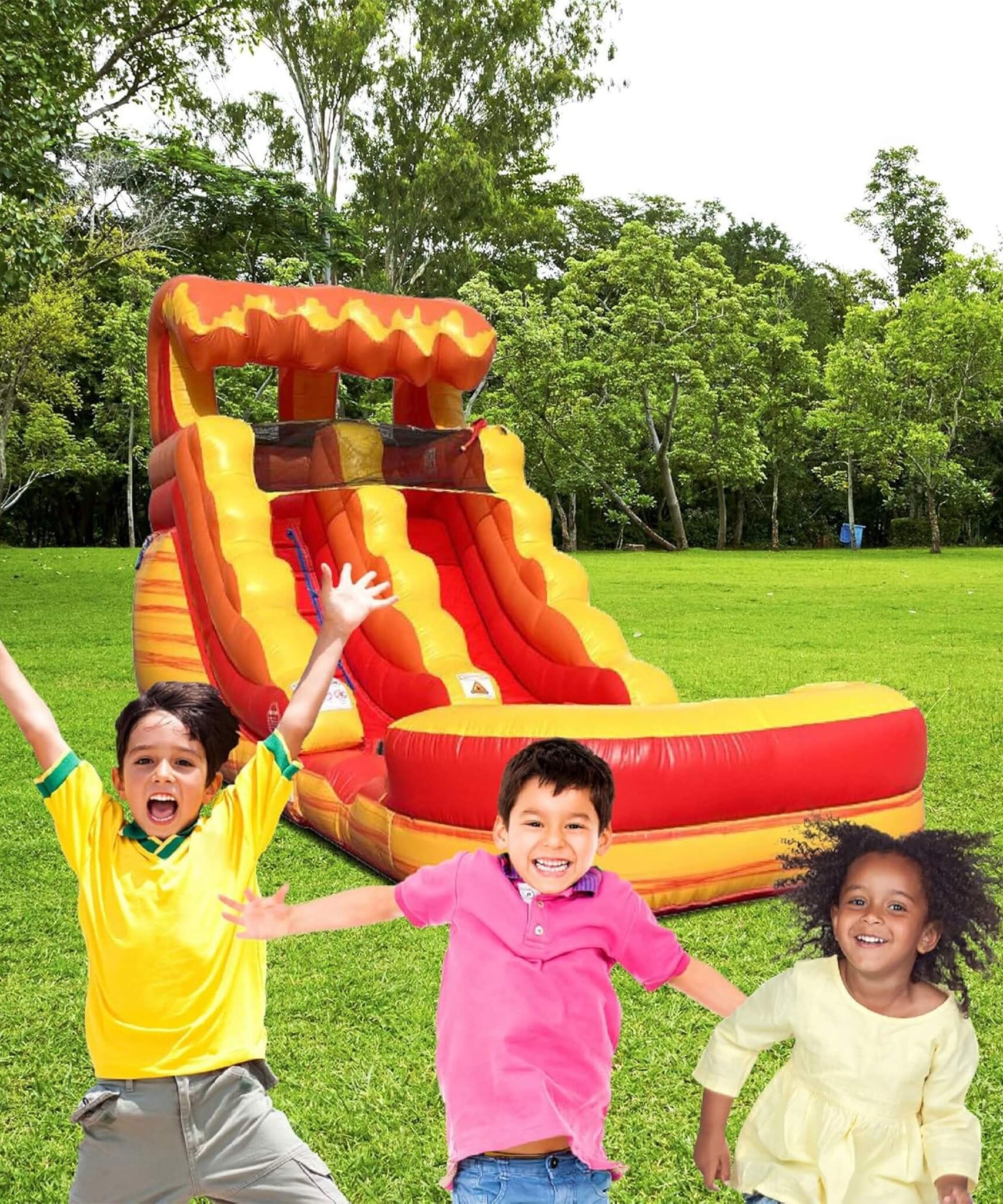Large Fire Marble Inflatable Water Slide With Pool And Blower (SAK34567)