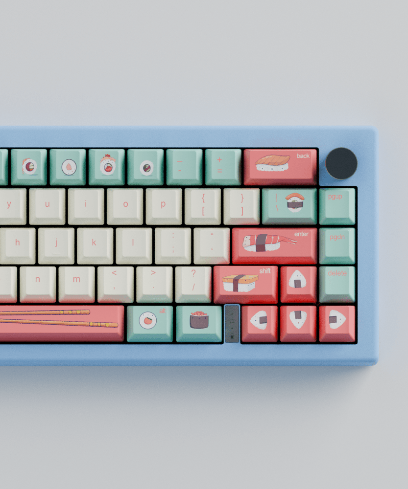 Fizz and Flourish Sushi Friends 65% RGB Mechanical Keyboard + Keycaps (Collabs)