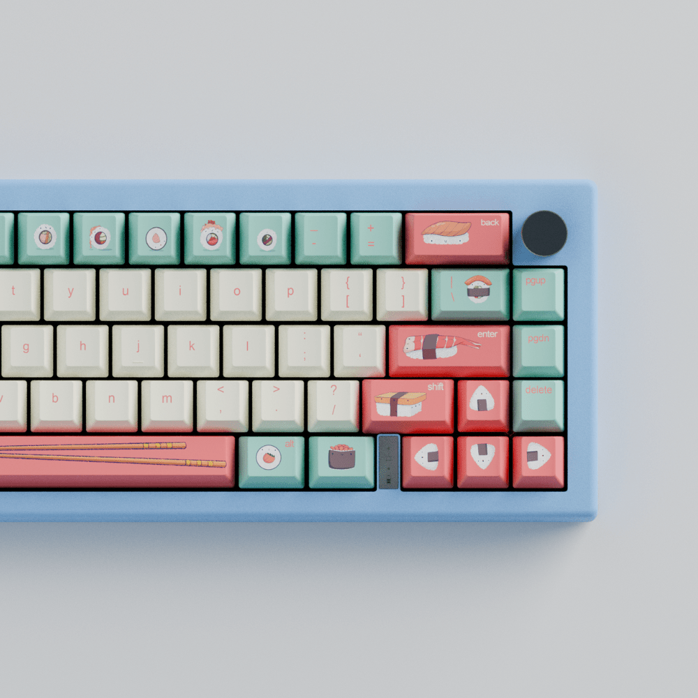 Fizz and Flourish Sushi Friends 65% RGB Mechanical Keyboard + Keycaps (Collabs)