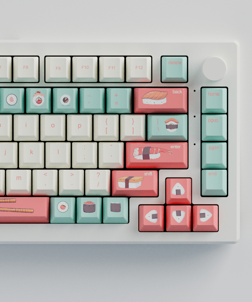 Fizz and Flourish Sushi Friends 75% RGB Mechanical Keyboard + Keycaps (Collabs)