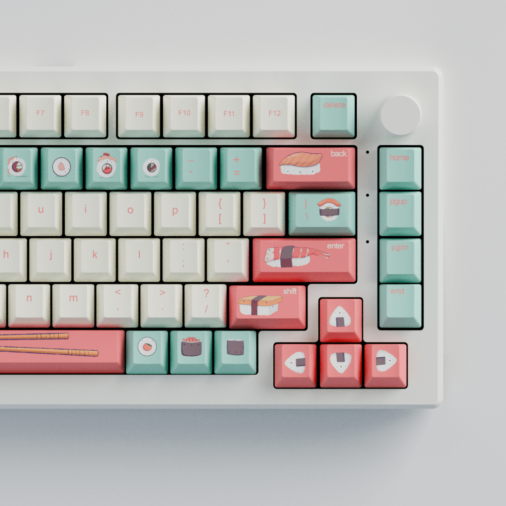 Fizz and Flourish Sushi Friends 75% RGB Mechanical Keyboard + Keycaps (Collabs)