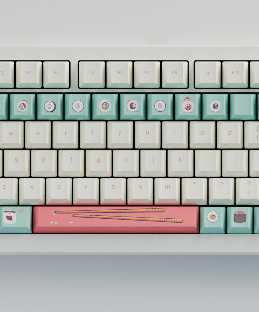 Fizz and Flourish Sushi Friends 75% RGB Mechanical Keyboard + Keycaps (Collabs)