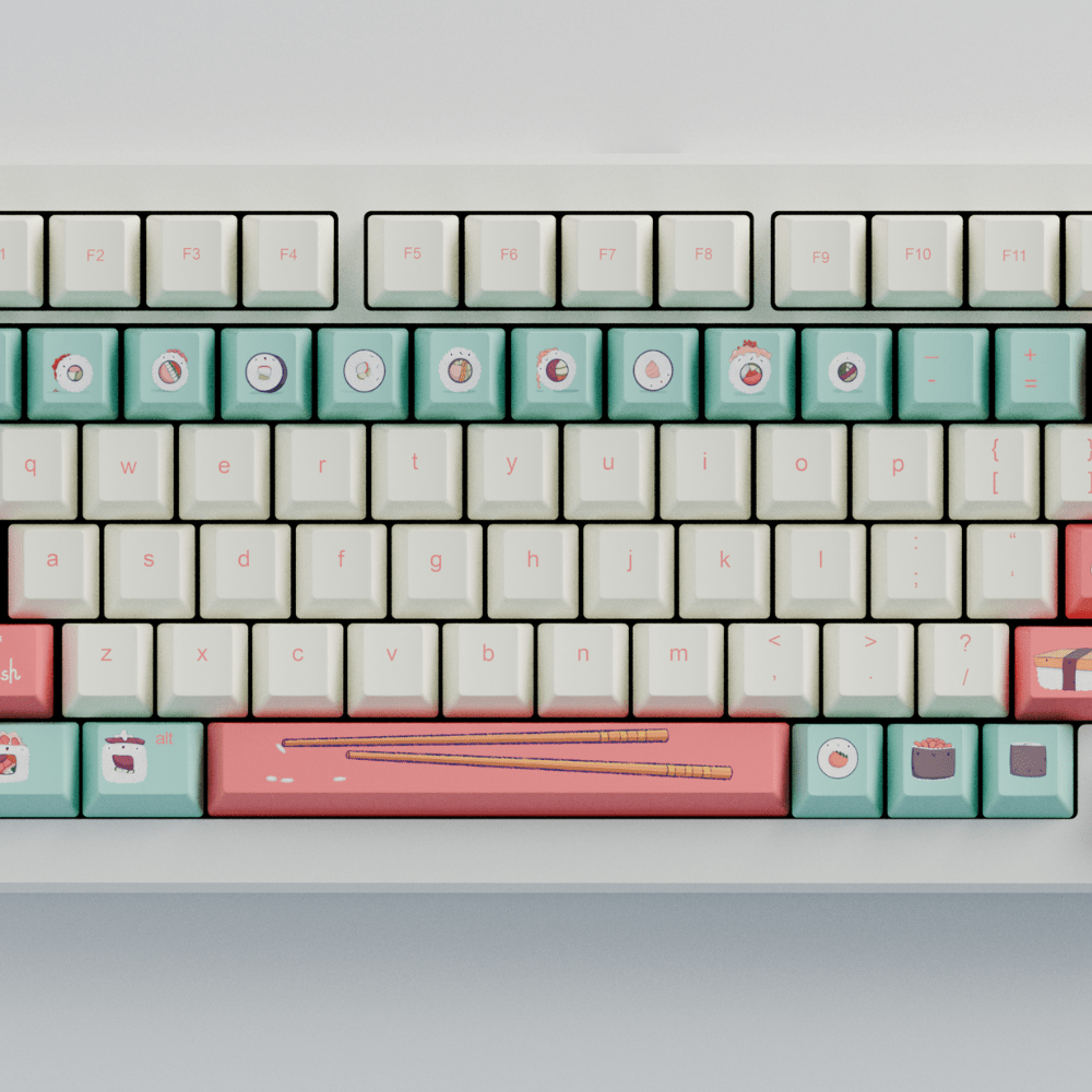 Fizz and Flourish Sushi Friends 75% RGB Mechanical Keyboard + Keycaps (Collabs)