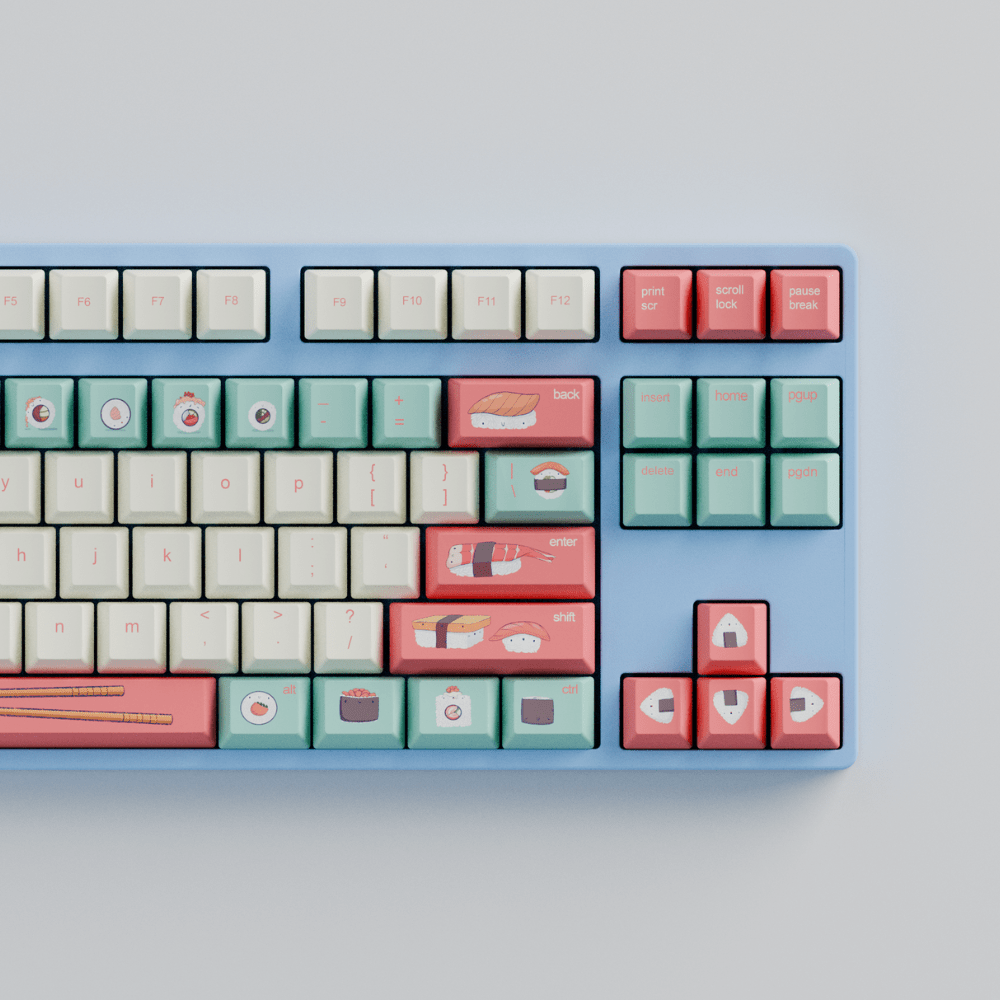Fizz and Flourish Sushi Friends 80% RGB Mechanical Keyboard + Keycaps(Collabs)