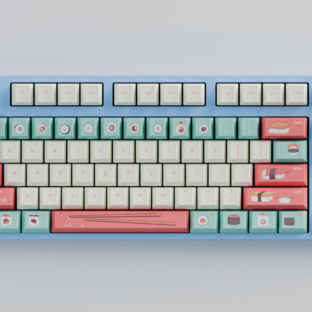 Fizz and Flourish Sushi Friends 80% RGB Mechanical Keyboard + Keycaps(Collabs)