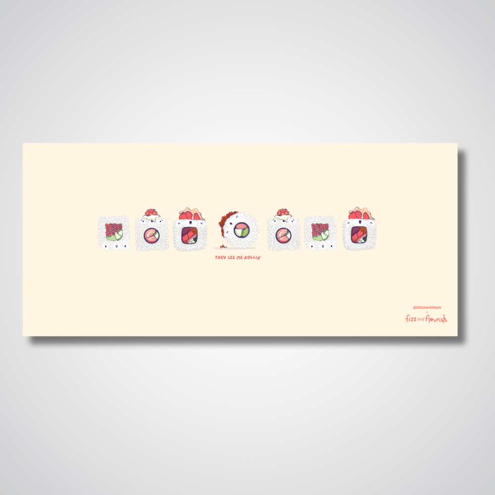 Fizz and Flourish They See Me Rollin Beige Deskmat(Collabs)