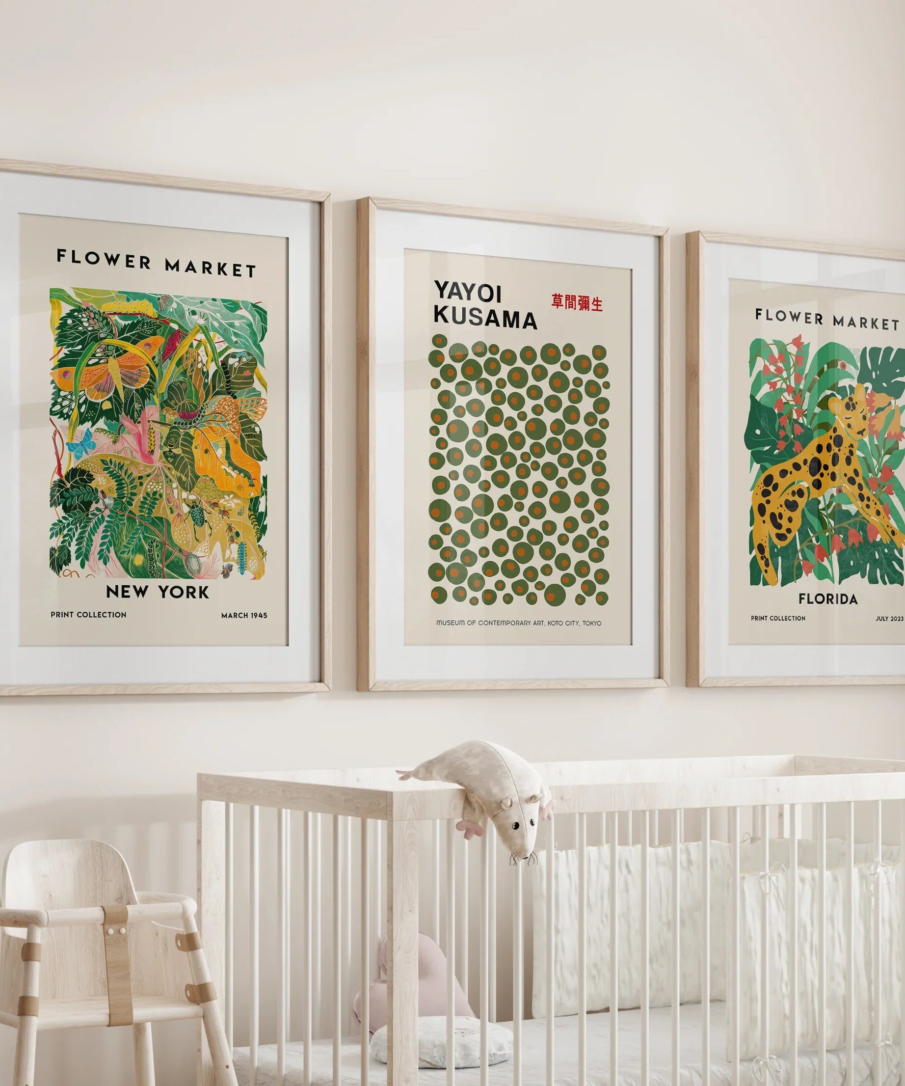 Flower Market, Kusama Art Prints. Modern Tropical Wall Decor