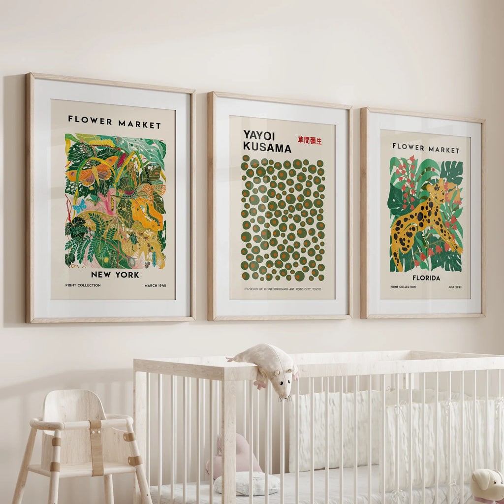 Flower Market, Kusama Art Prints. Modern Tropical Wall Decor