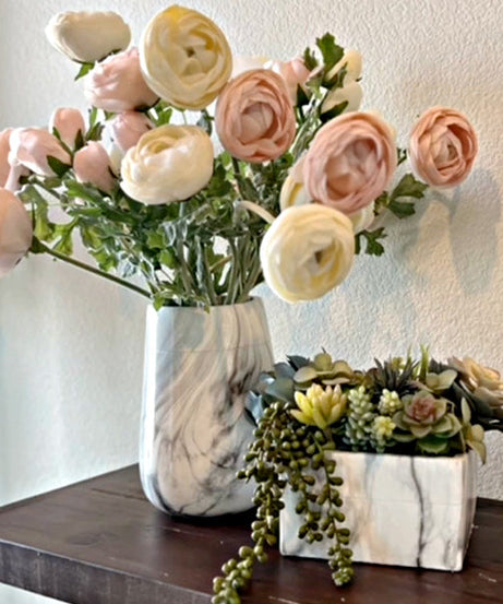 Marmorähnliche Blumenvasen, suchen Sie sich Ihren Stil aus