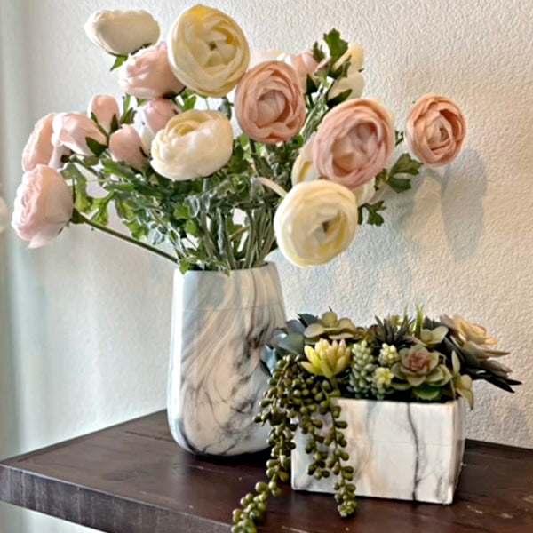 Marmorähnliche Blumenvasen, suchen Sie sich Ihren Stil aus