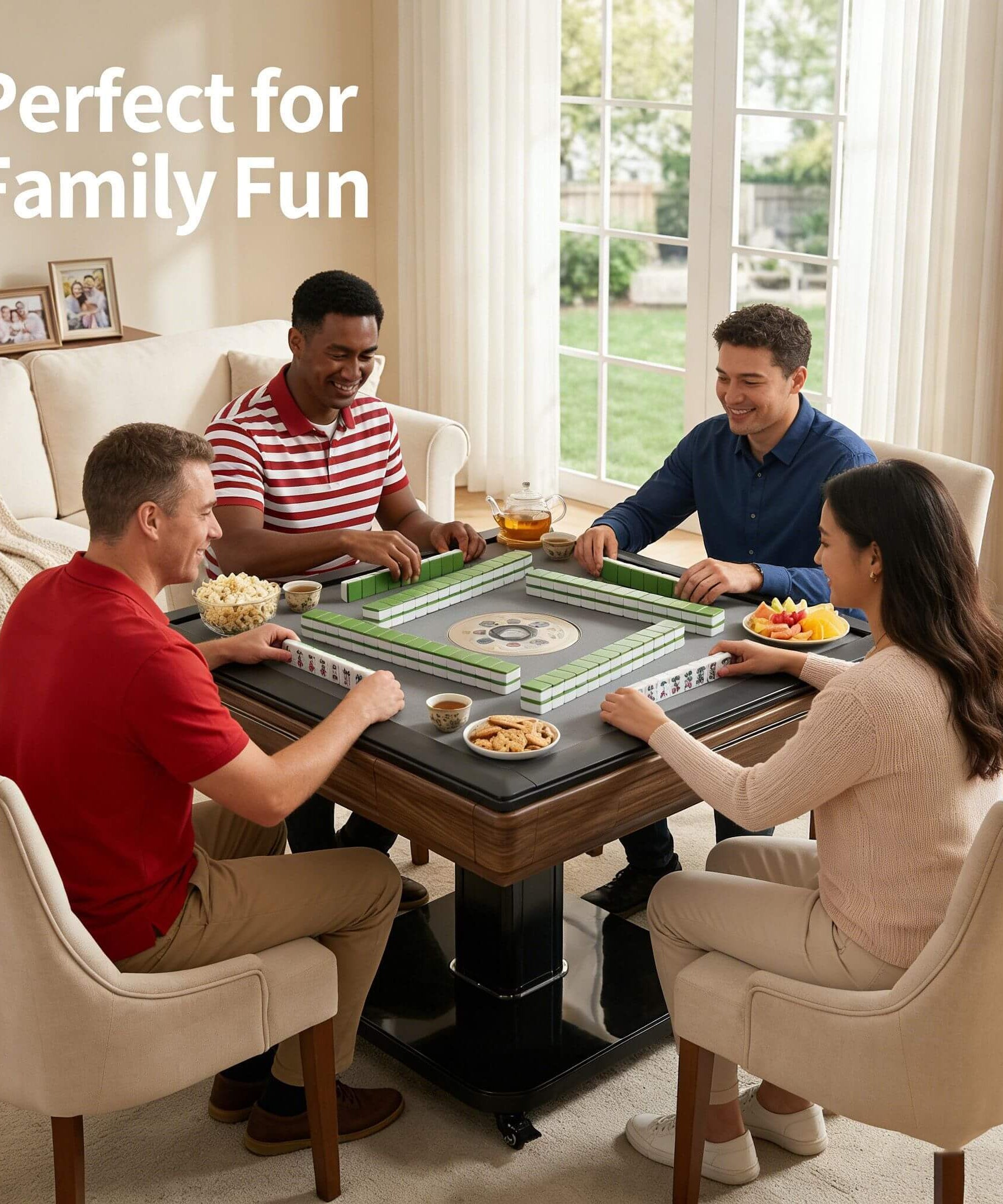Foldable Automatic Mahjong Table With Wheels And Hard Cover (SAK63158)