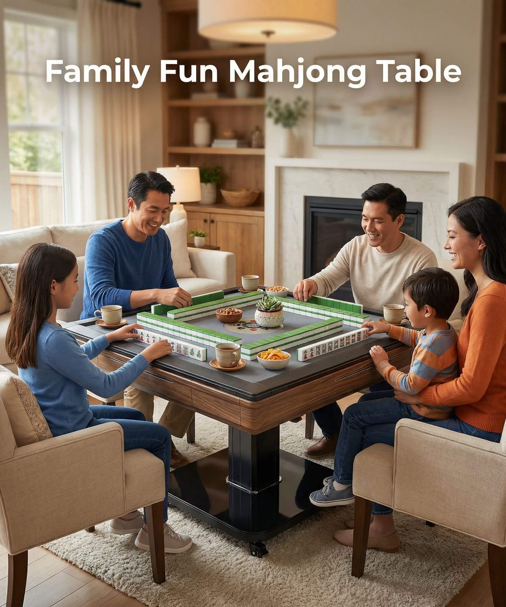 Foldable Automatic Mahjong Table With Wheels And Hard Cover (SAK63158)