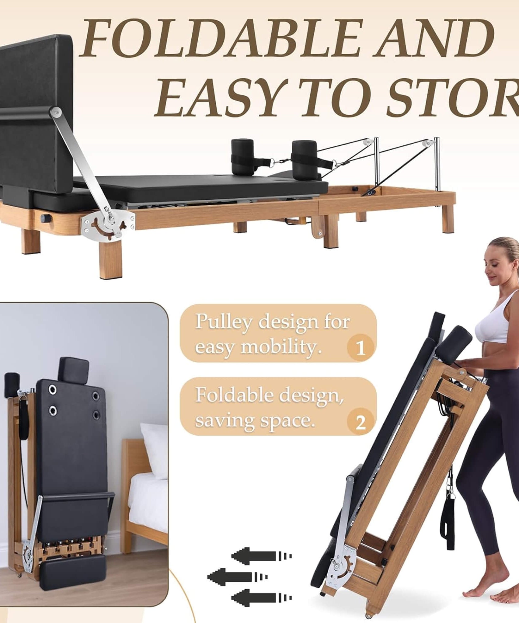 Core Pilates Apex Foldable Dual Resistance Pilates Reformer With Jumpboard (SAK83914)