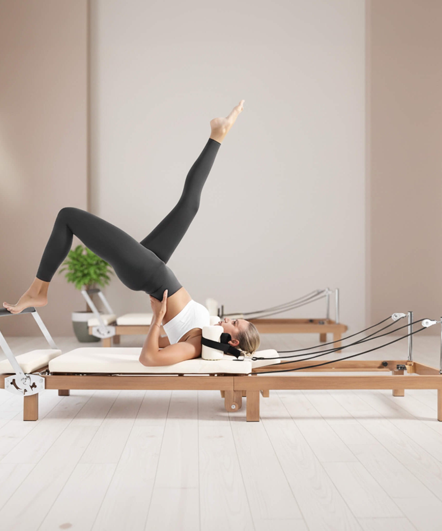 Core Pilates Apex Foldable Dual Resistance Pilates Reformer With Jumpboard (SAK83914)