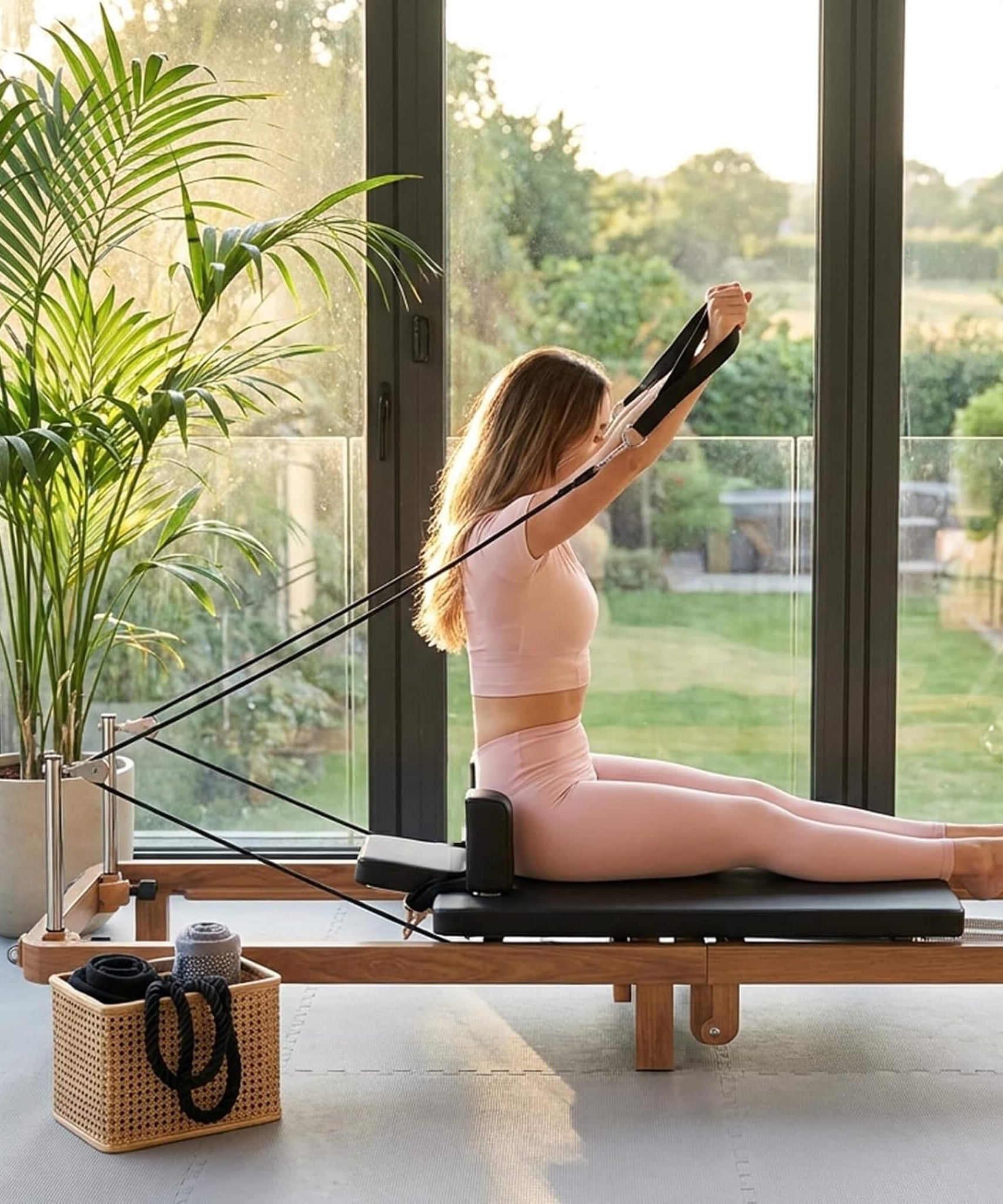 Core Pilates Apex Foldable Dual Resistance Pilates Reformer With Jumpboard (SAK83914)
