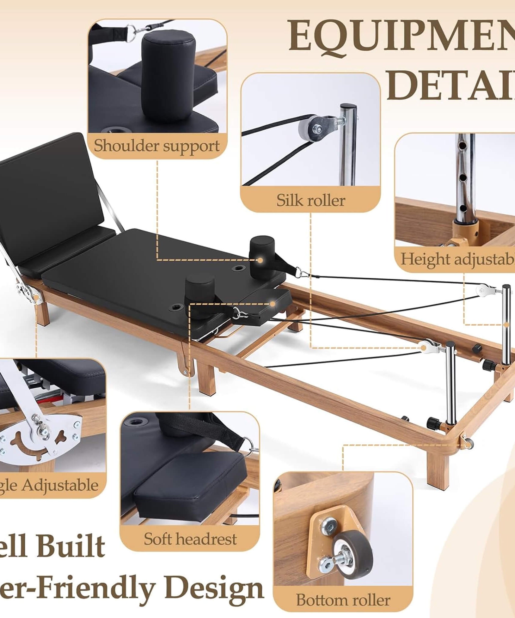 Core Pilates Apex Foldable Dual Resistance Pilates Reformer With Jumpboard (SAK83914)