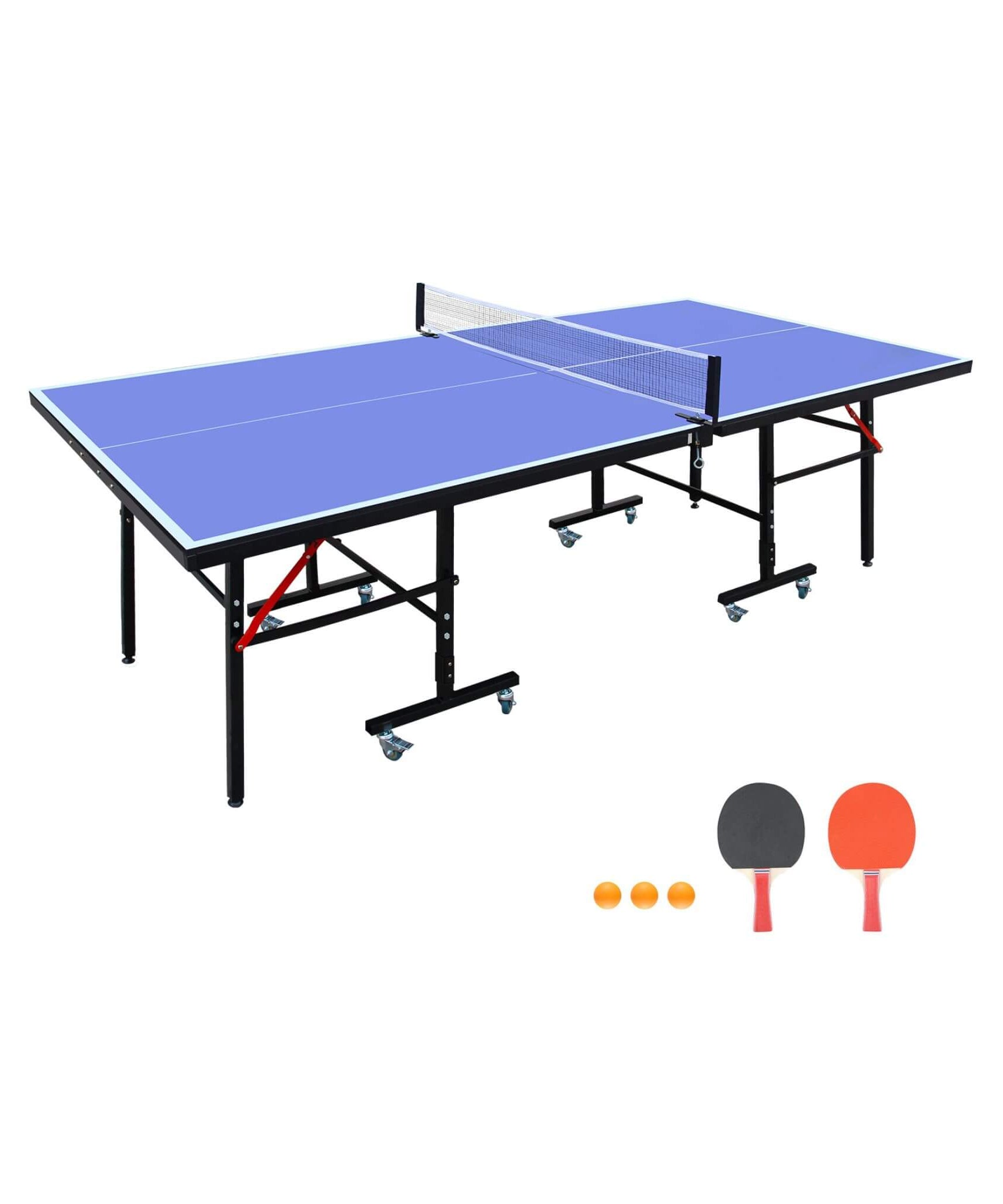 8FT Foldable Midsize Table Tennis Table Set With Paddles, Balls, And Net (SAK14735)