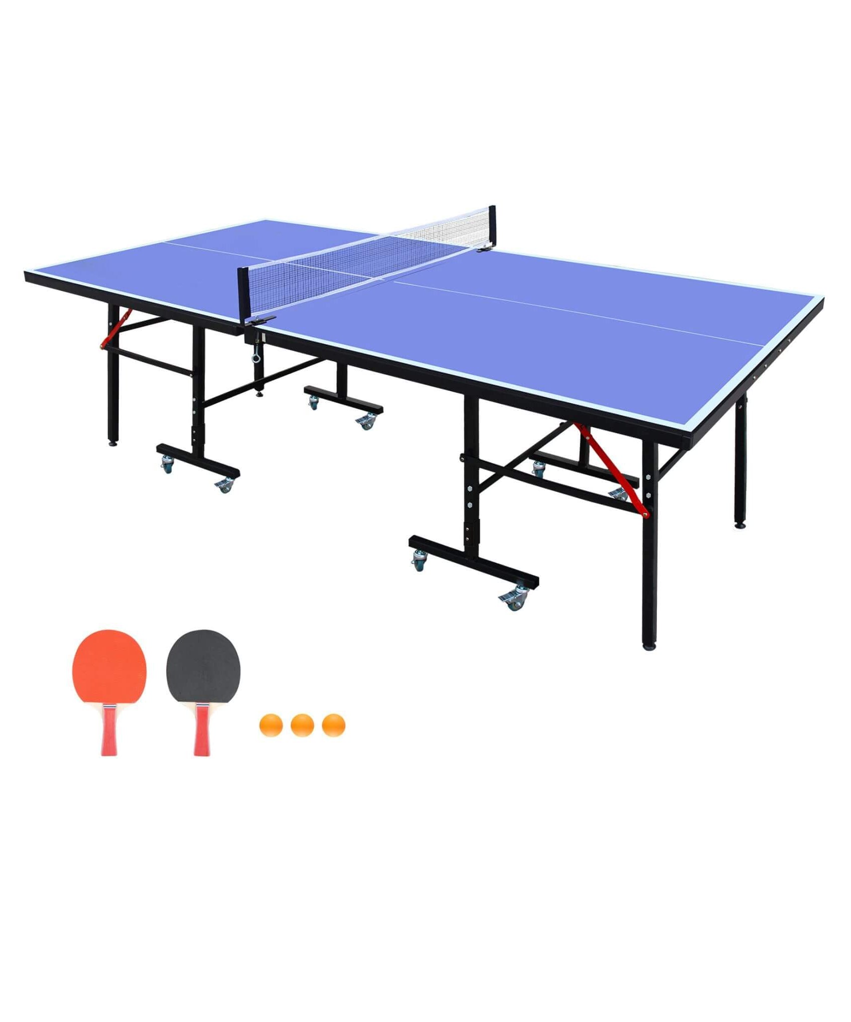 8FT Foldable Midsize Table Tennis Table Set With Paddles, Balls, And Net (SAK14735)