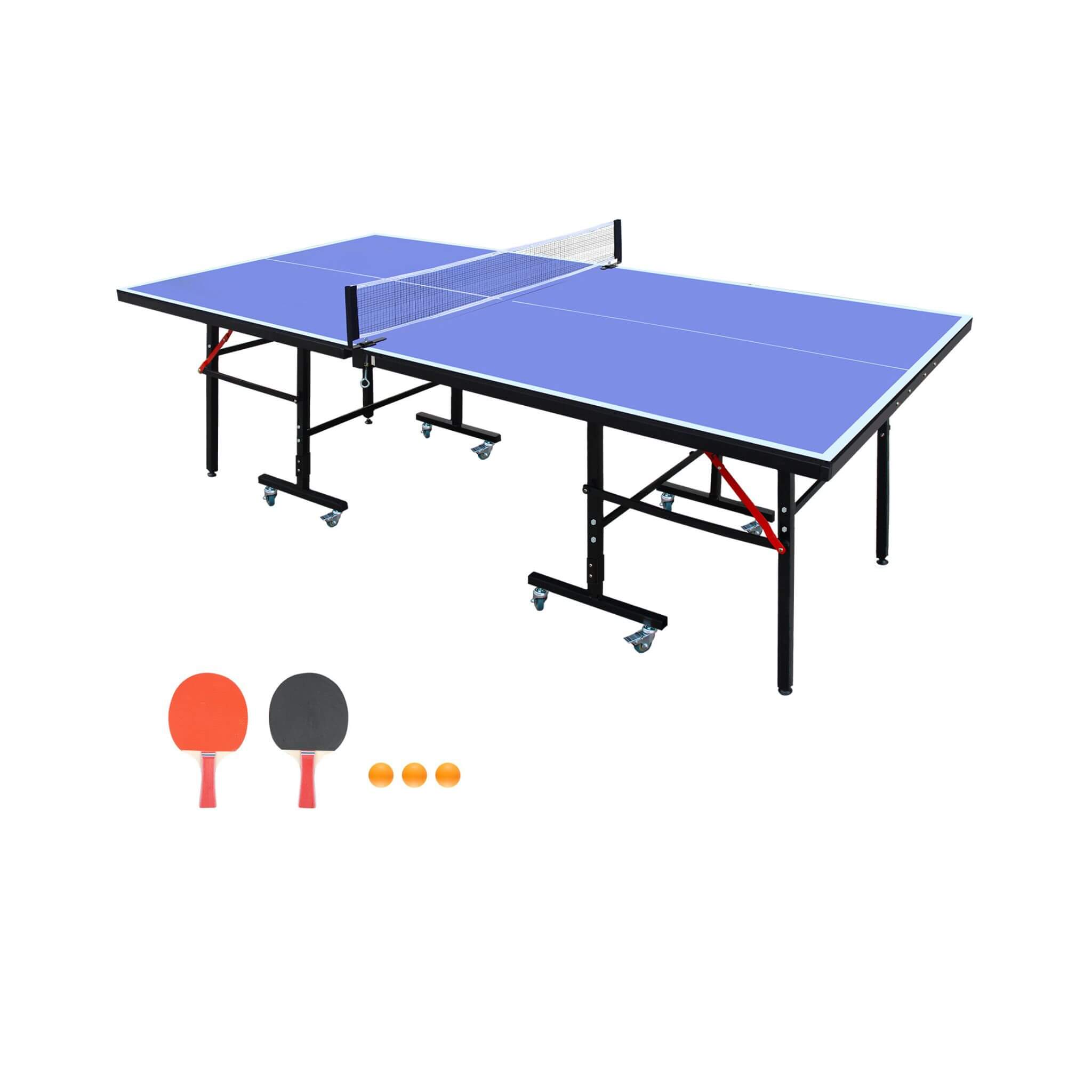 8FT Foldable Midsize Table Tennis Table Set With Paddles, Balls, And Net (SAK14735)