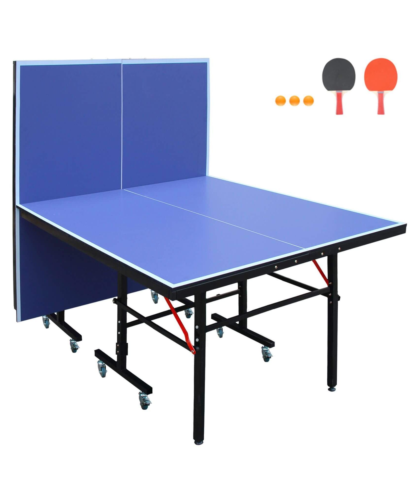 8FT Foldable Midsize Table Tennis Table Set With Paddles, Balls, And Net (SAK14735)