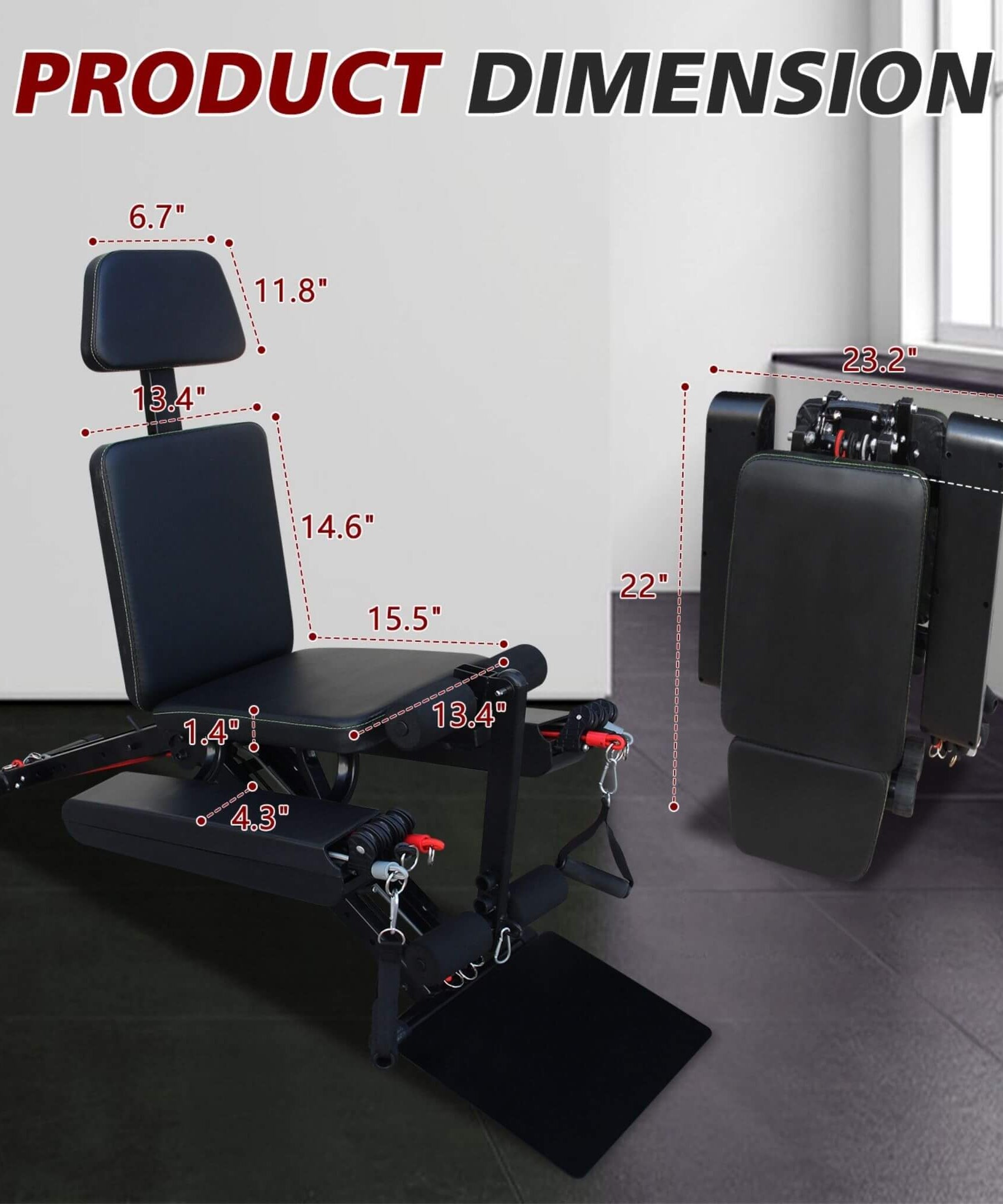 Rovix Foldable Multi-Functional Weight Bench For Full-Body Workouts With Resistance Bands, Footrest, And Leg Extender (SAK73642)