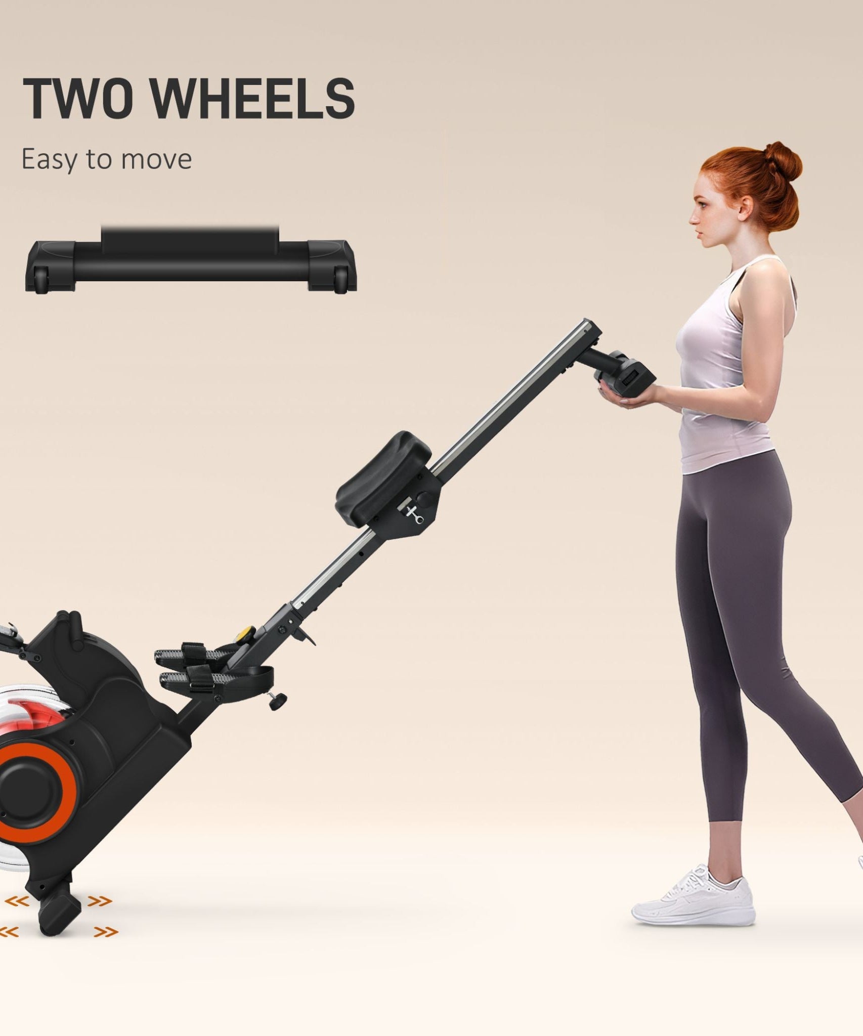 Rovix Foldable Water Rowing Machine With Adjustable Resistance, Wheels, LCD Monitor And Tablet Holder (SAK53758)