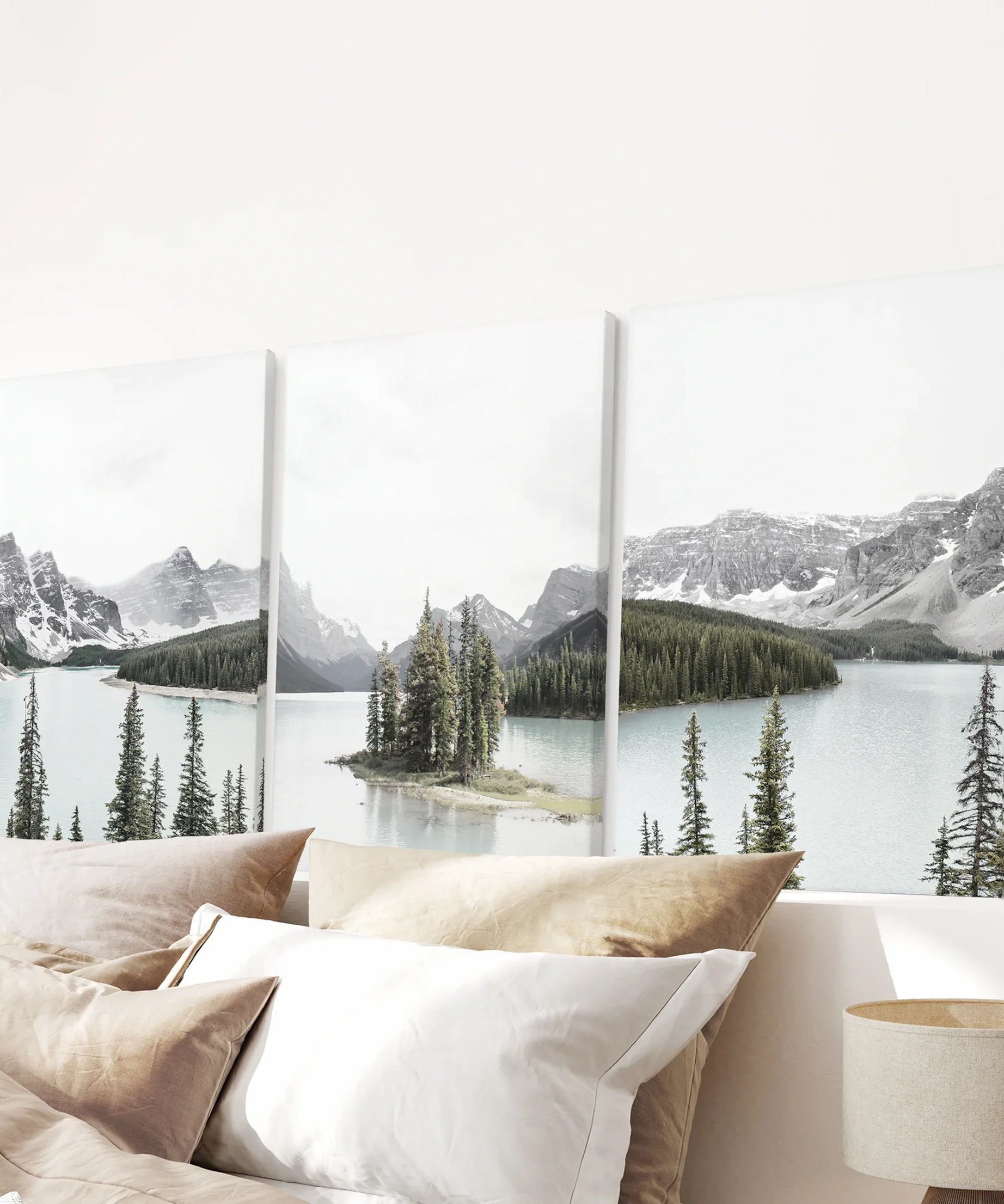 Canada Mountain Lake Poster. 3 Piece Nature Wall Art