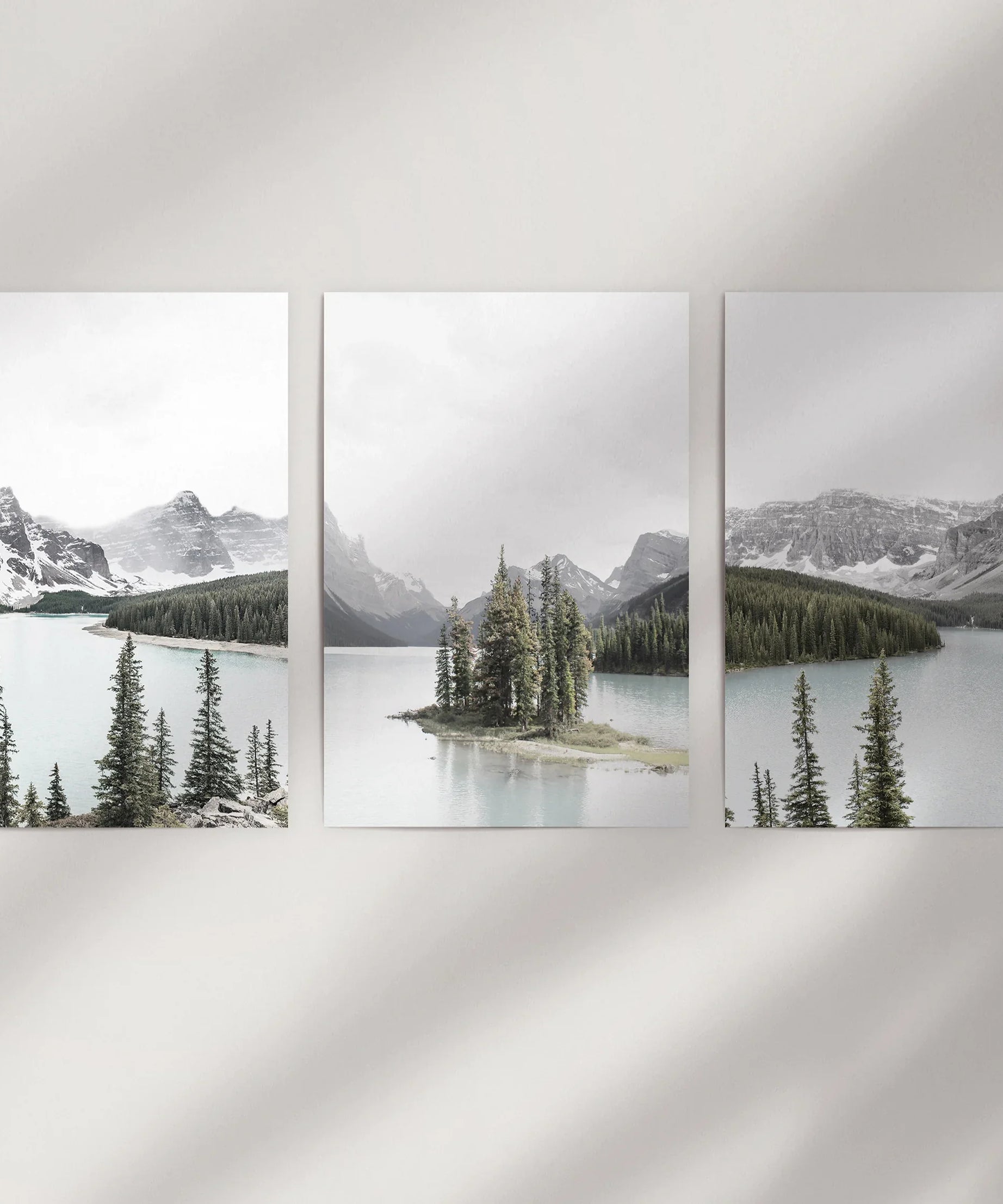 Canada Mountain Lake Poster. 3 Piece Nature Wall Art