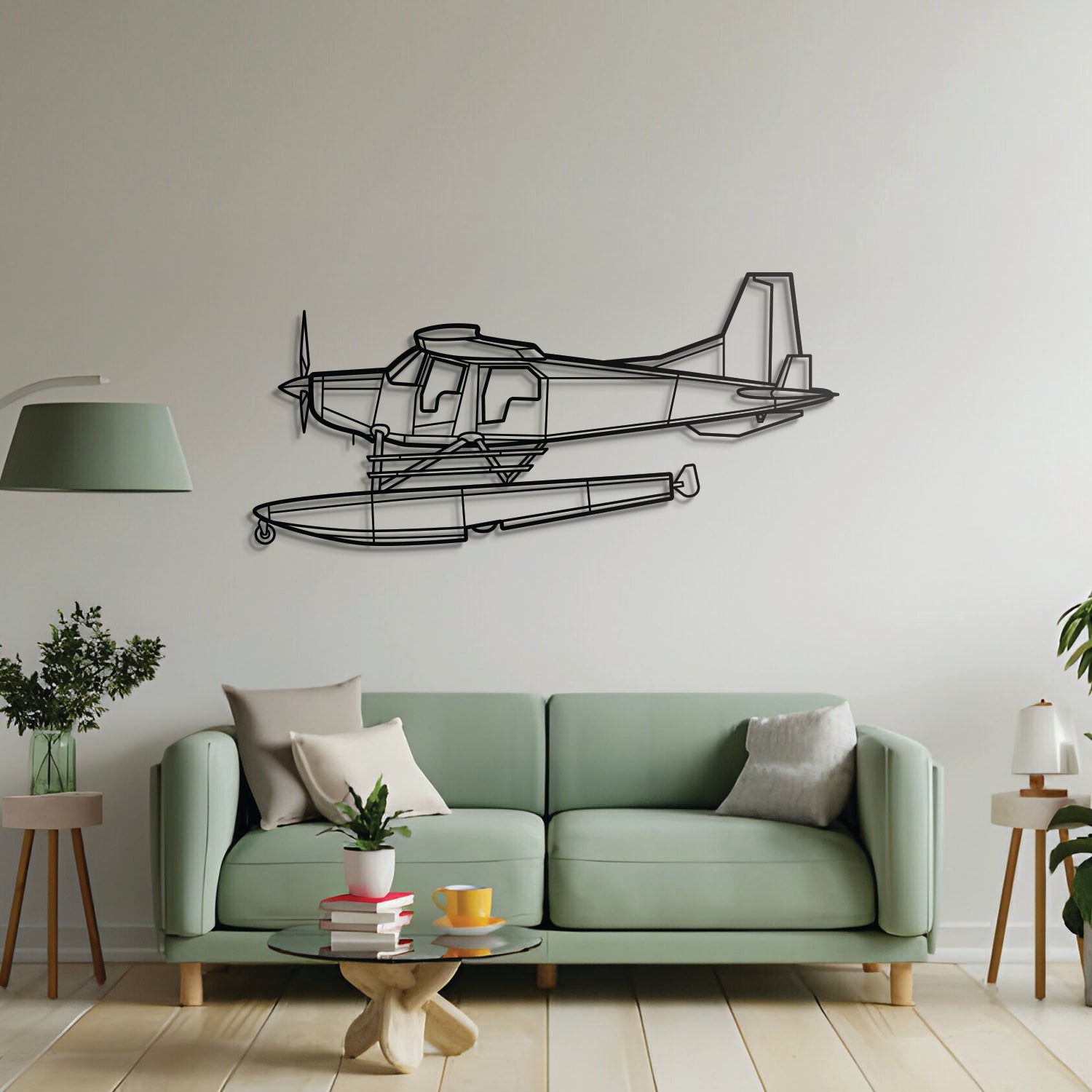 Bush Hawk XP Metallflugzeug-Wandkunst - NCP0313