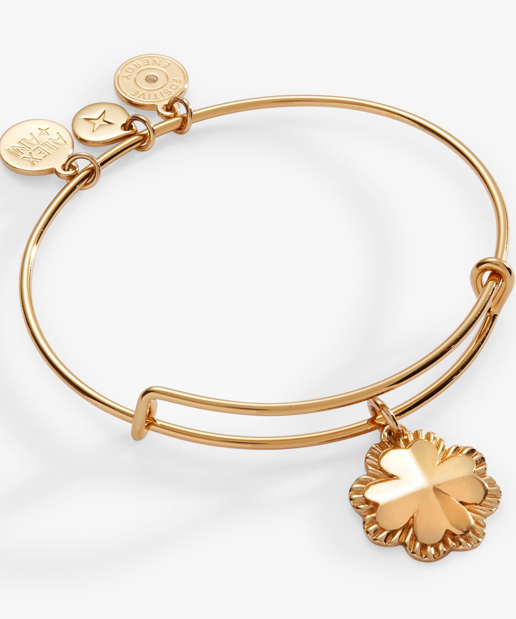 Four-Leaf Clover Charm Bangle