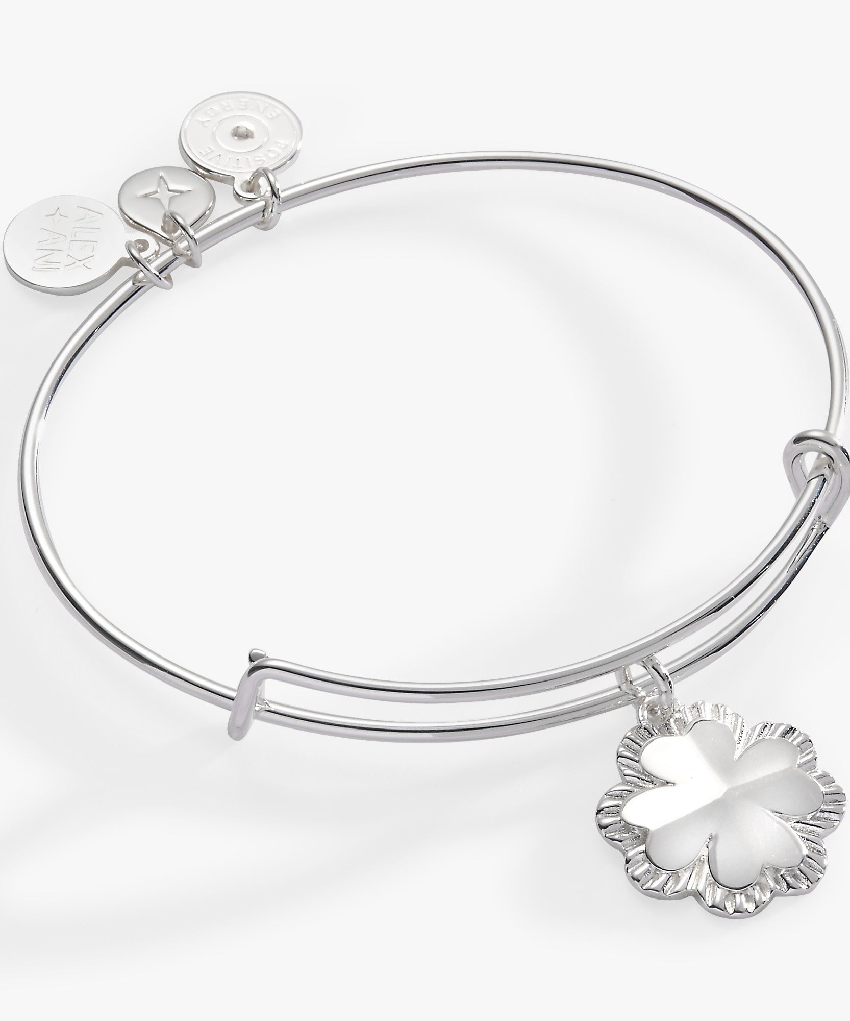 Four-Leaf Clover Charm Bangle