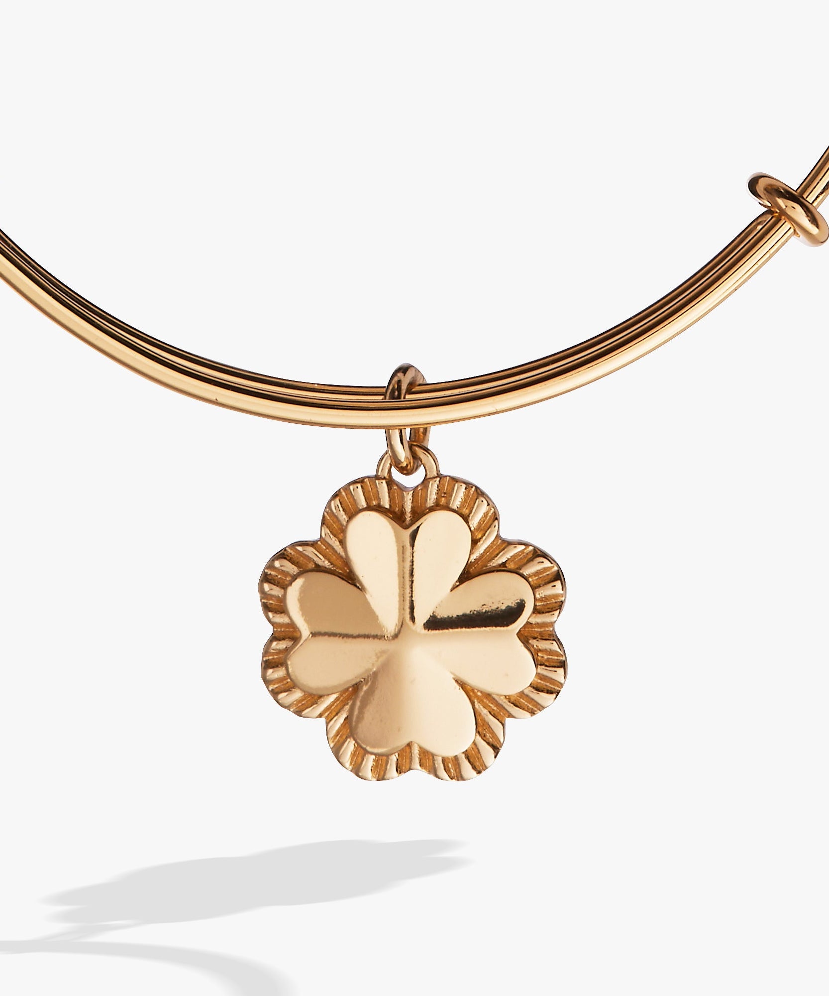Four-Leaf Clover Charm Bangle