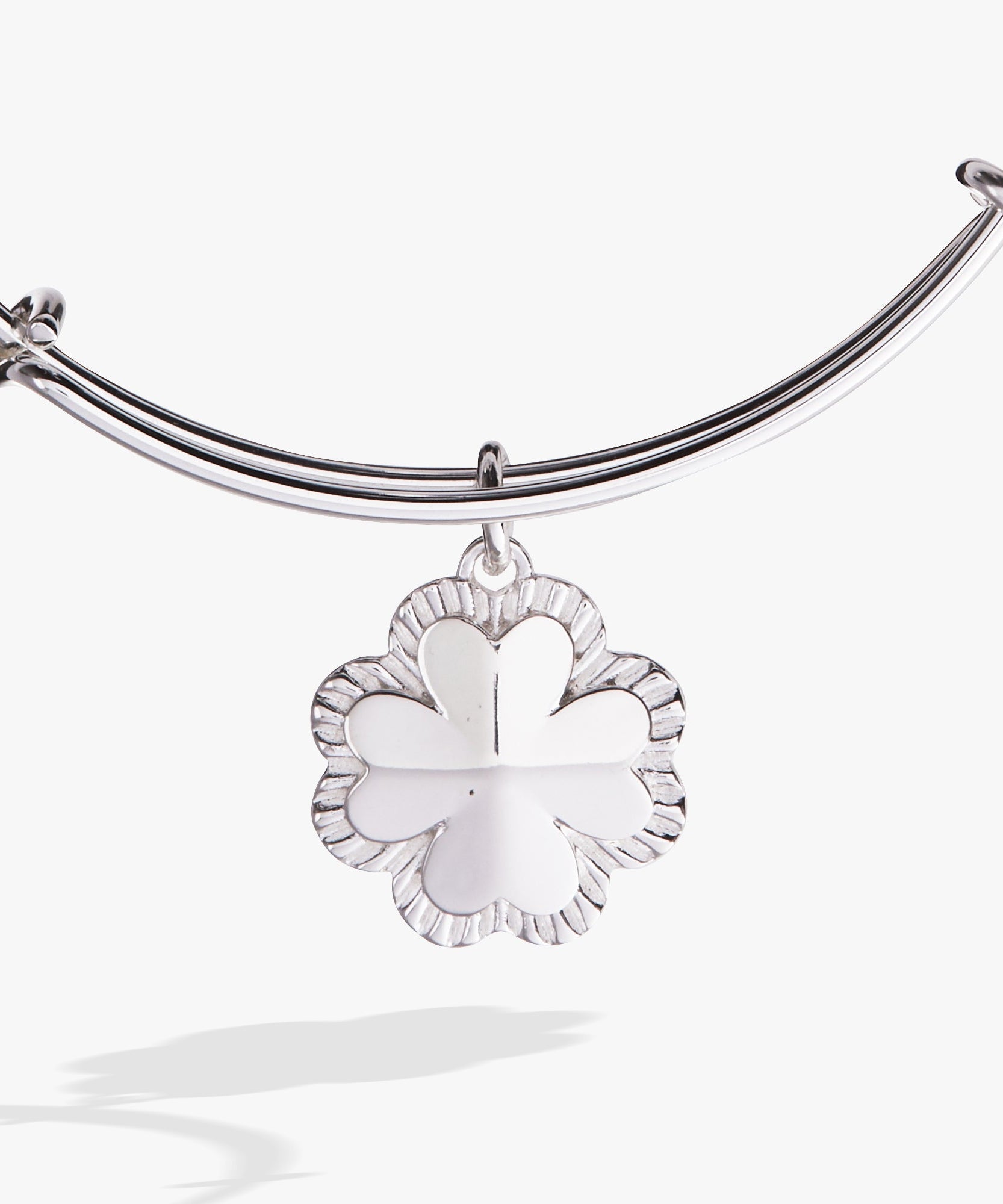 Four-Leaf Clover Charm Bangle