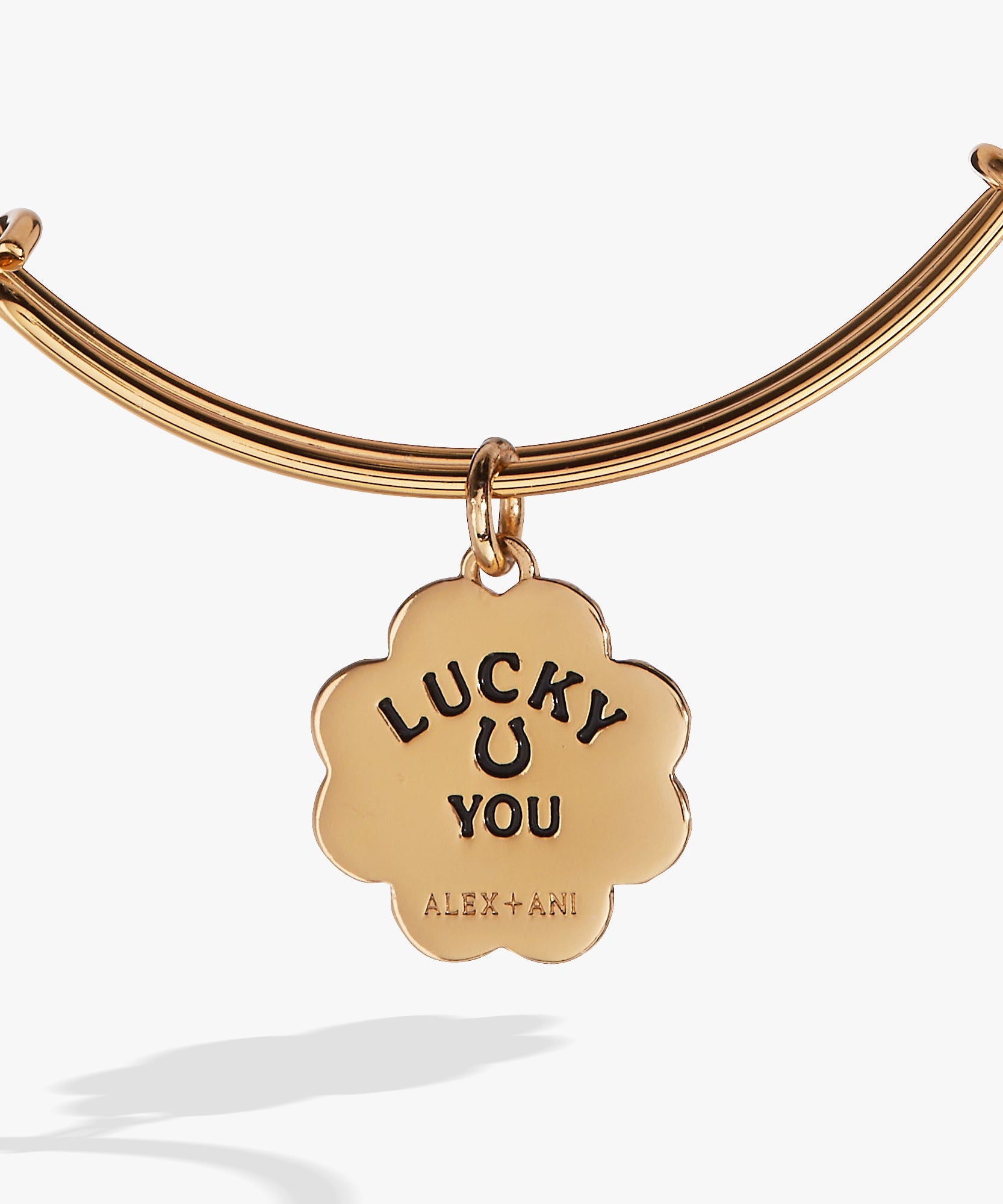 Four-Leaf Clover Charm Bangle