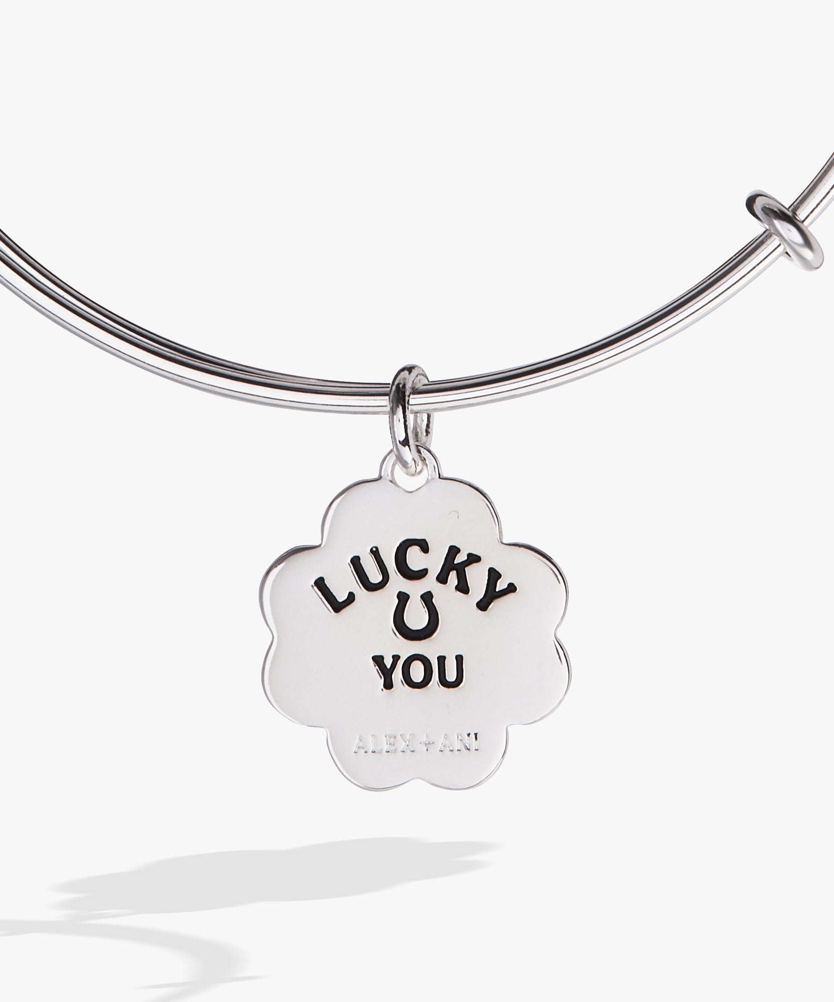 Four-Leaf Clover Charm Bangle