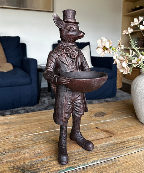 Fuchs aufrecht Bronzeschale | Dapper Critters Kollektion