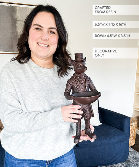 Fuchs aufrecht Bronzeschale | Dapper Critters Kollektion