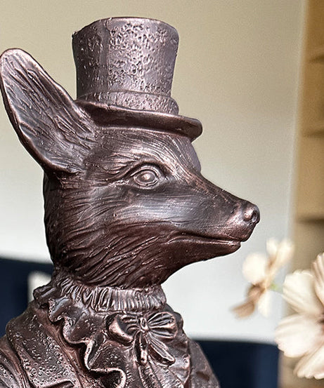Fuchs aufrecht Bronzeschale | Dapper Critters Kollektion
