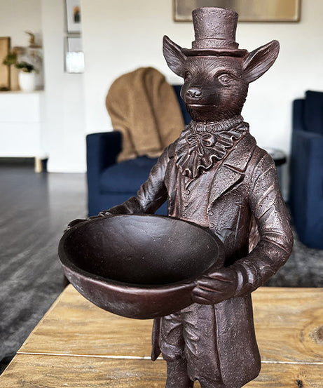 Fuchs aufrecht Bronzeschale | Dapper Critters Kollektion