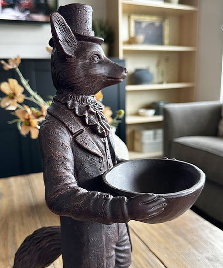 Fuchs aufrecht Bronzeschale | Dapper Critters Kollektion