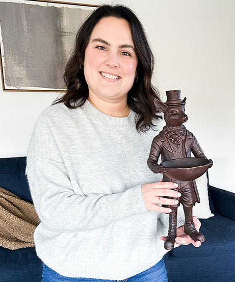 Fuchs aufrecht Bronzeschale | Dapper Critters Kollektion