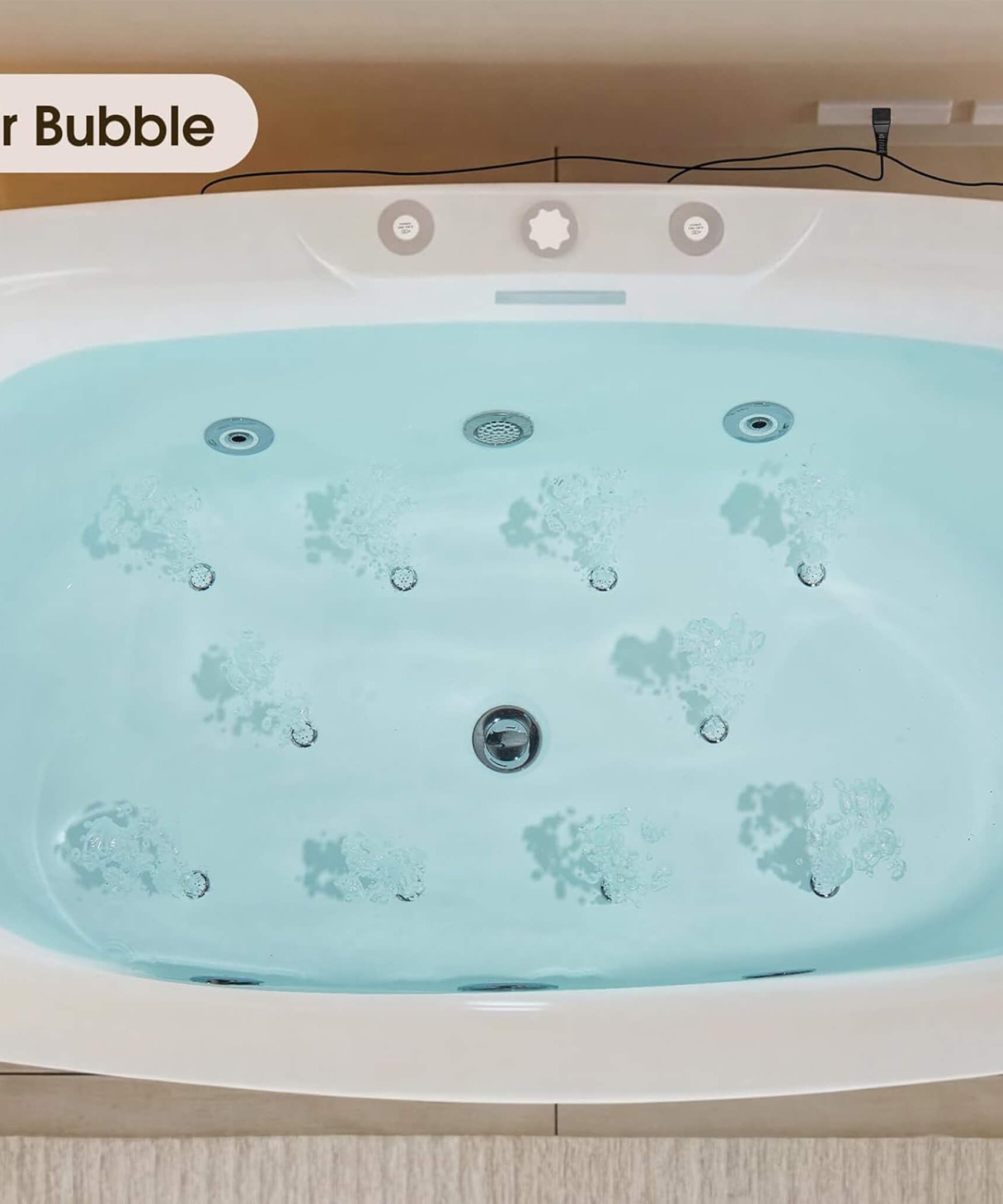 Nuvia Verano Freestanding Whirlpool Air Bubble LED Massage Bathtub (SAK47639)