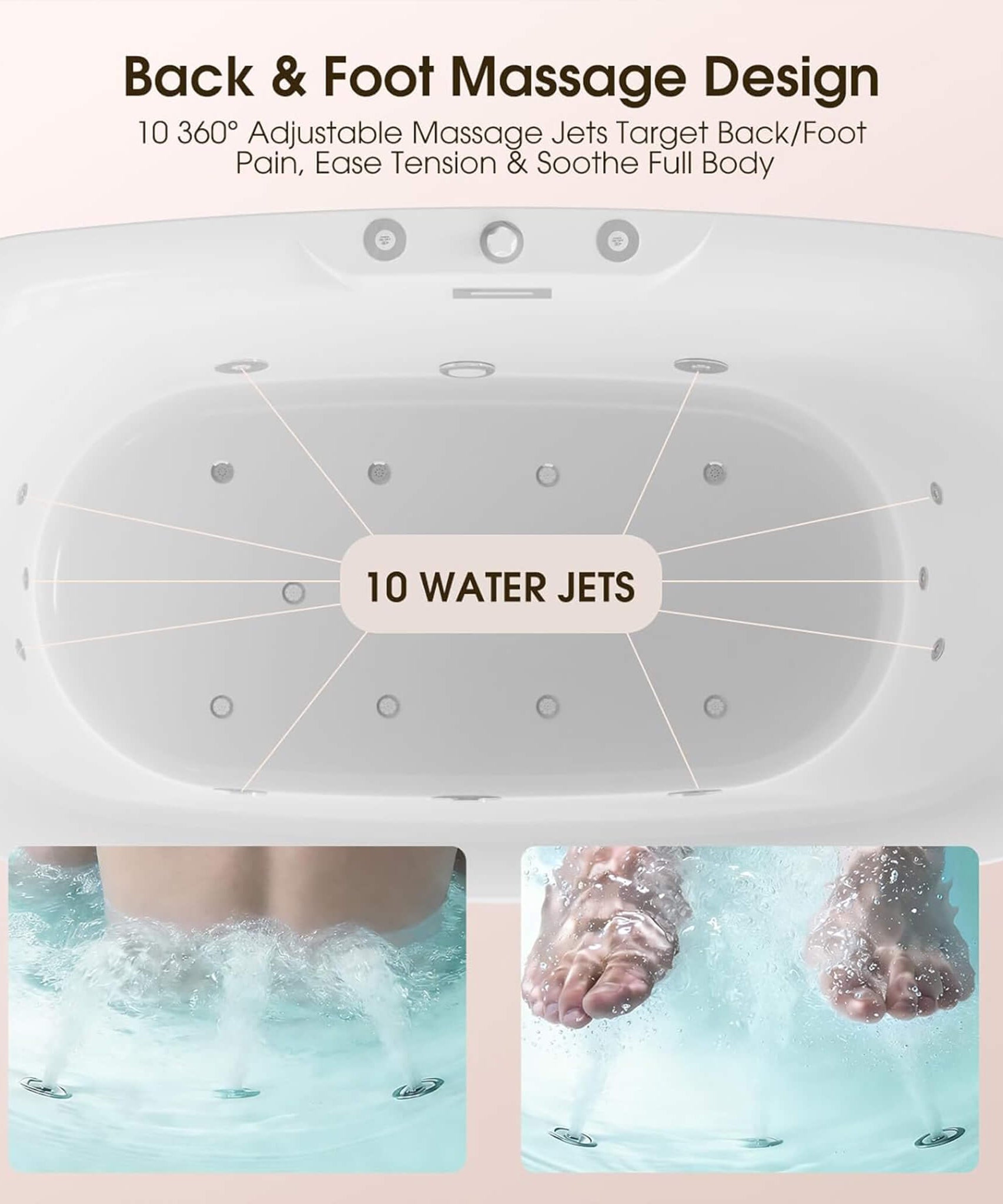 Nuvia Verano Freestanding Whirlpool Air Bubble LED Massage Bathtub (SAK47639)