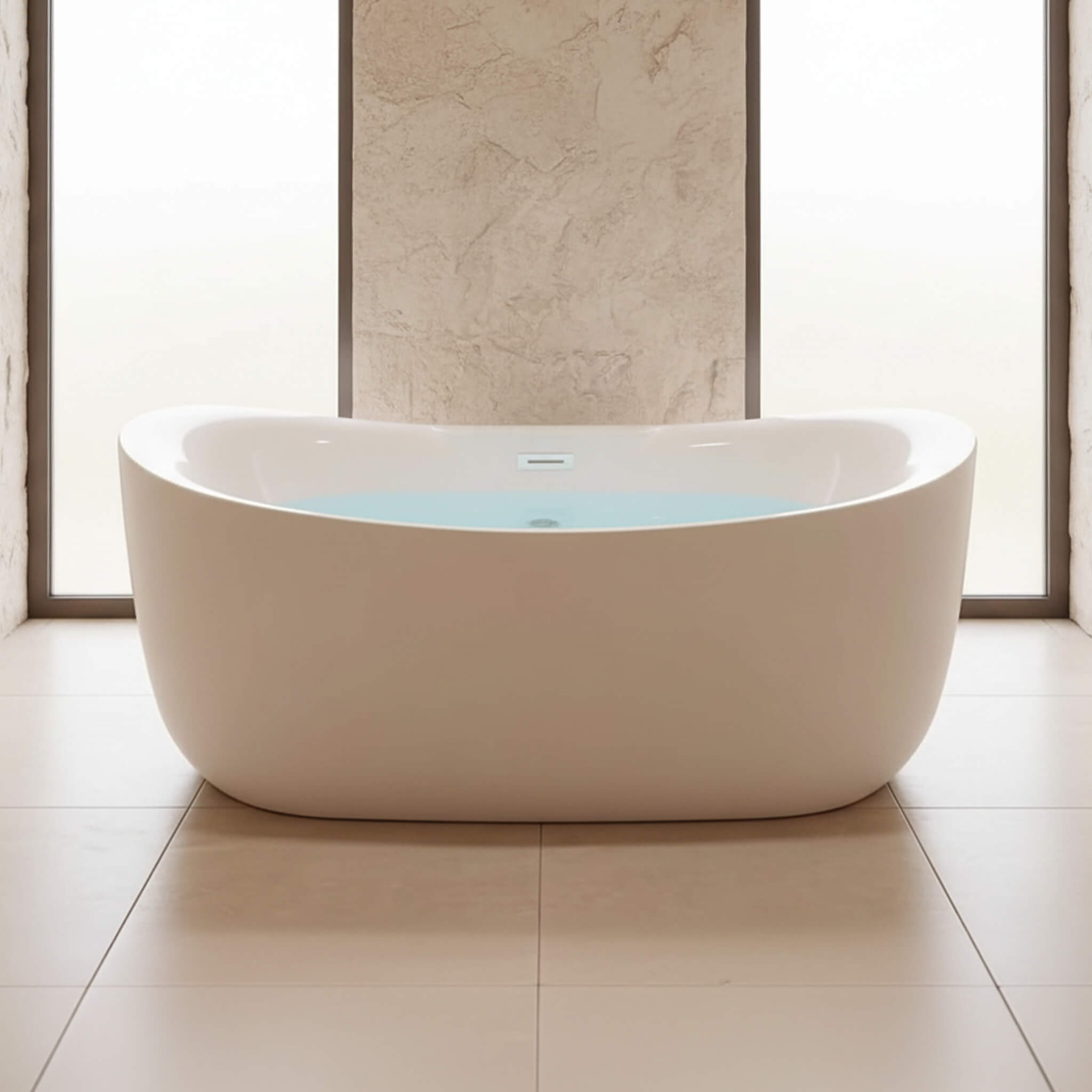 Nuvia Verano Freestanding Whirlpool Air Bubble LED Massage Bathtub (SAK47639)