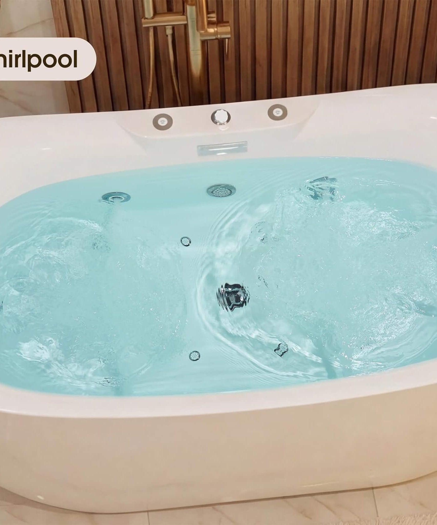 Nuvia Verano Freestanding Whirlpool Air Bubble LED Massage Bathtub (SAK47639)