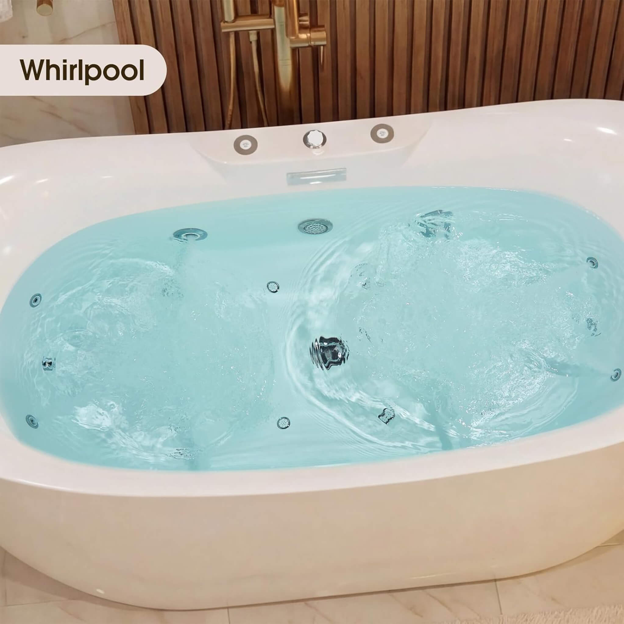 Nuvia Verano Freestanding Whirlpool Air Bubble LED Massage Bathtub (SAK47639)