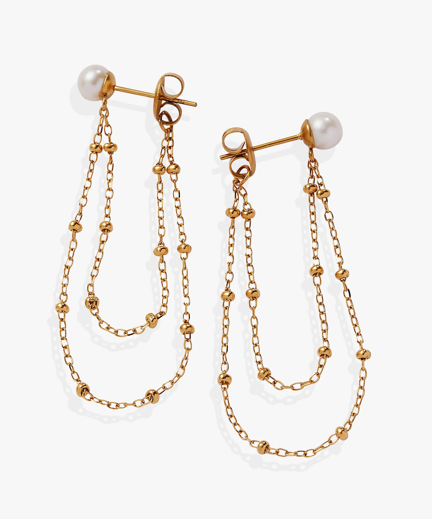 Freshwater Pearl Front-and-Back Earrings