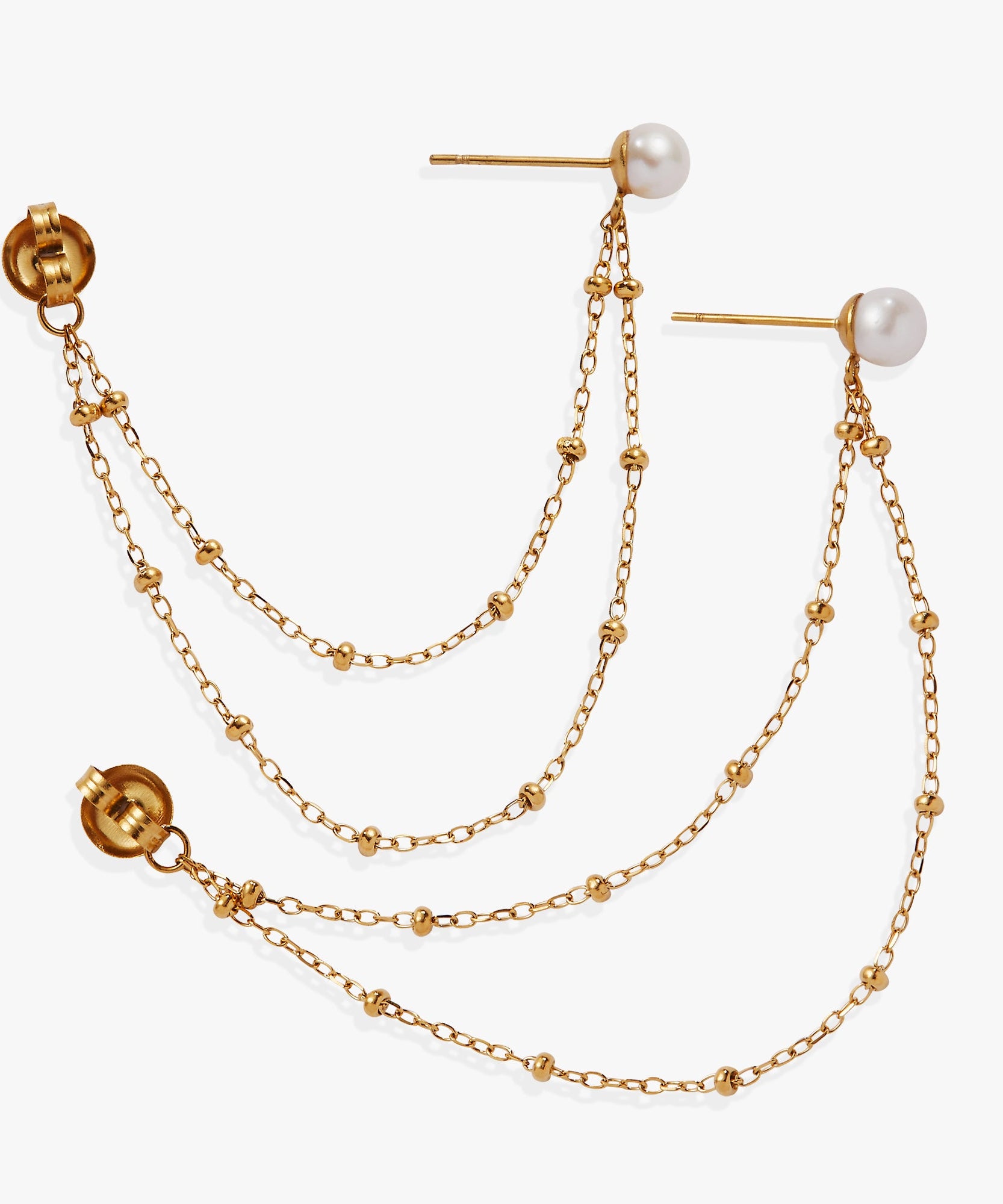 Freshwater Pearl Front-and-Back Earrings